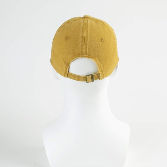 Unisex Washed-yellow Baseball Cap Cotton Fits Washed Denim Adjustable Hat - Picture 5 of 7
